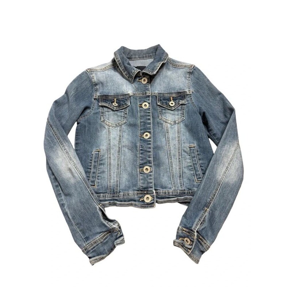 Maurices Girls Denim Jacket Size Small Blue Button Front Youth Jean Jacket